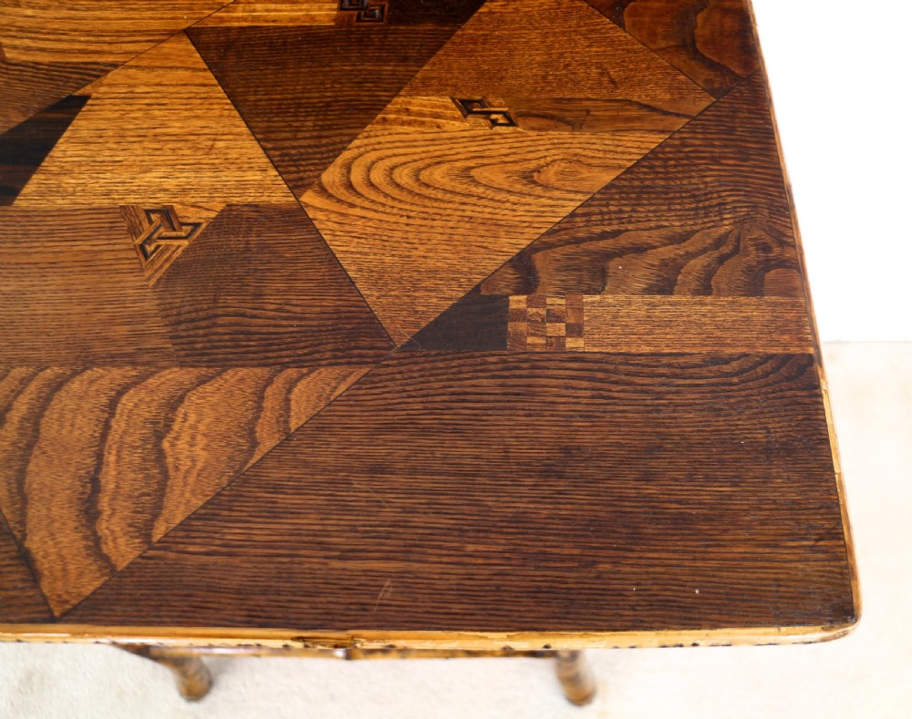 Victorian Japanese Parquetry & Tortoiseshell Bamboo Table View X