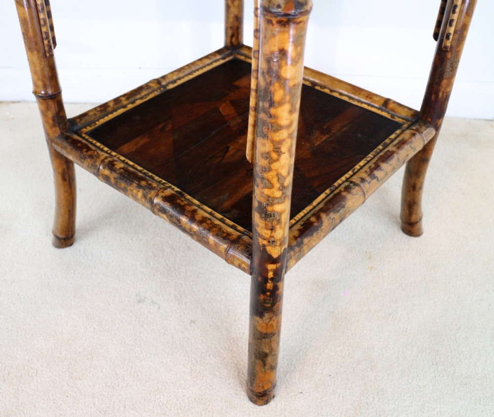 Victorian Japanese Parquetry & Tortoiseshell Bamboo Table View XIV