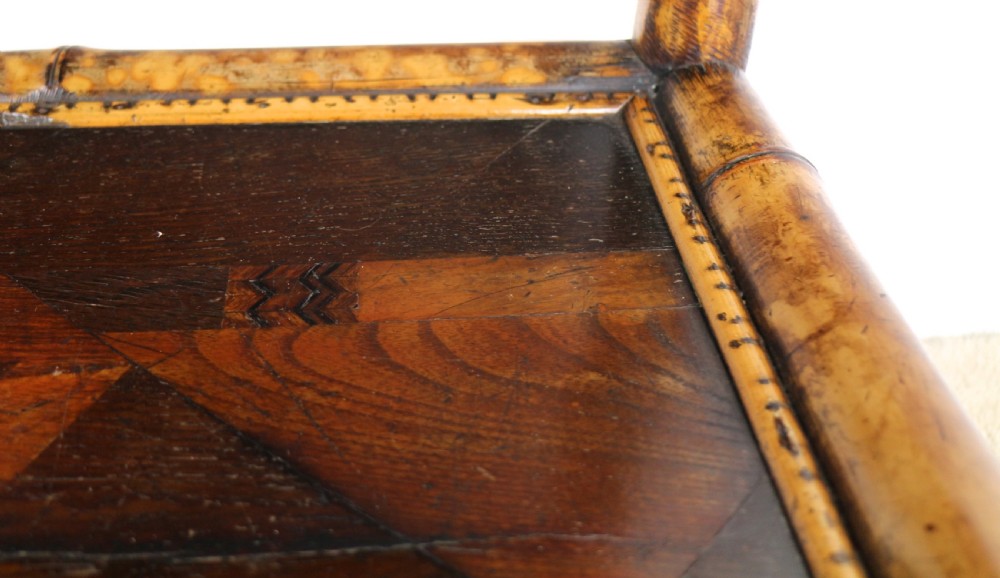 Victorian Japanese Parquetry & Tortoiseshell Bamboo Table View XV