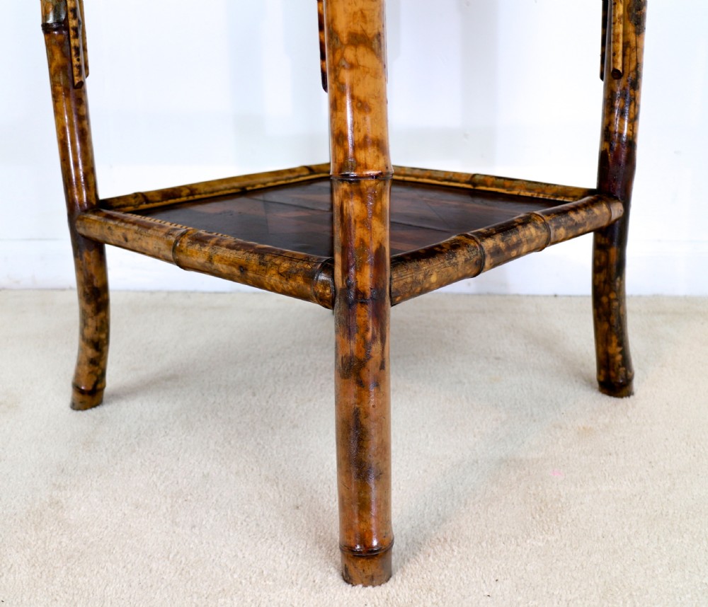 Victorian Japanese Parquetry & Tortoiseshell Bamboo Table View XVII