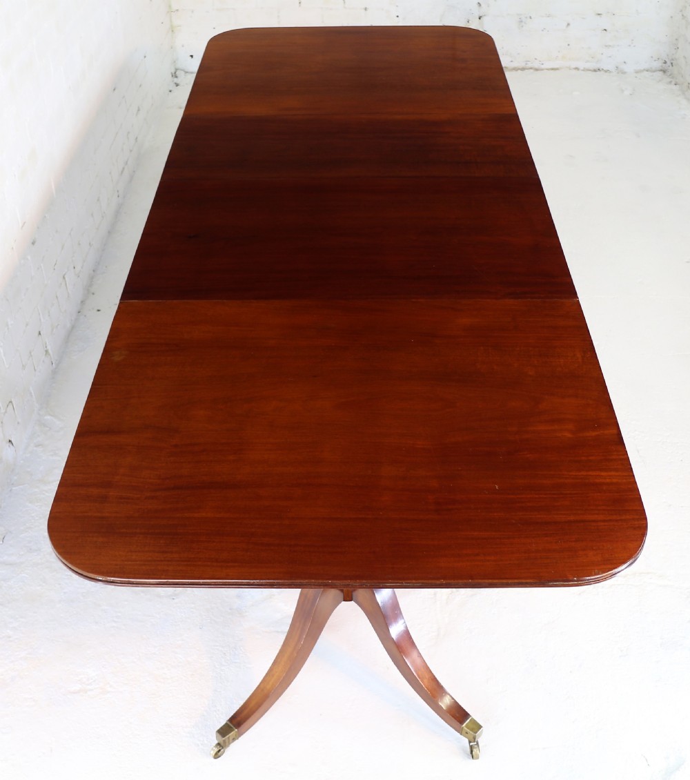 Regency & later Solid Mahogany Extending Two Pillar Dining Table View IV
