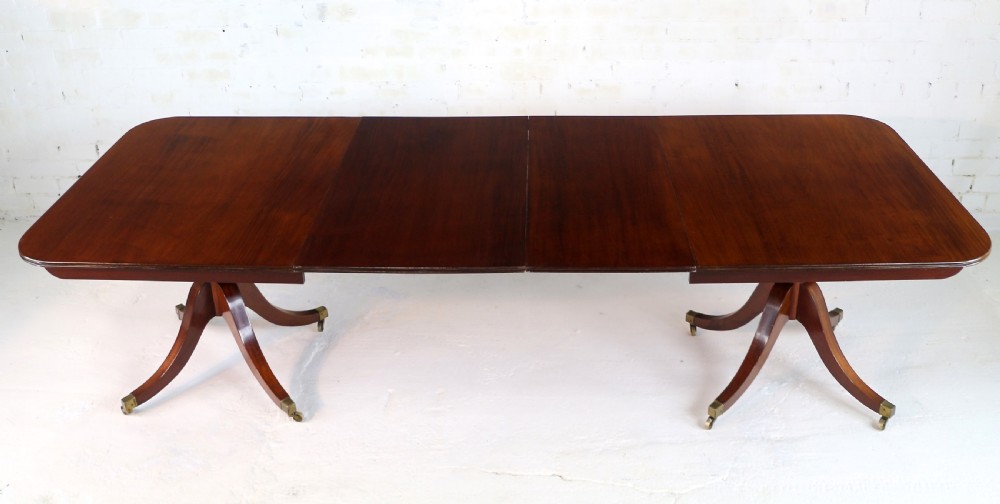 Regency & later Solid Mahogany Extending Two Pillar Dining Table View V