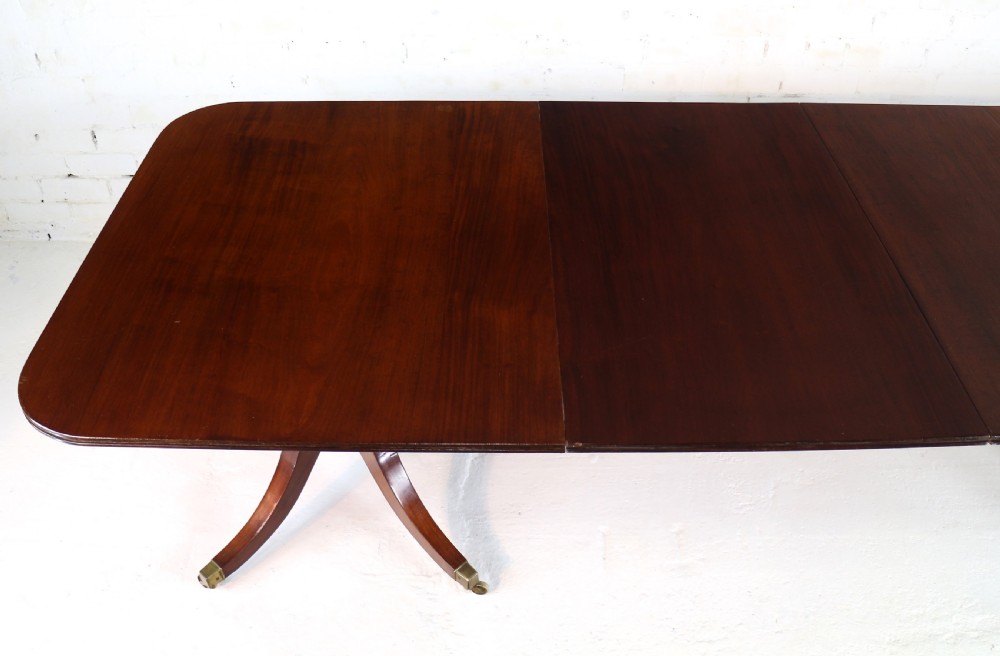 Regency & later Solid Mahogany Extending Two Pillar Dining Table View VI