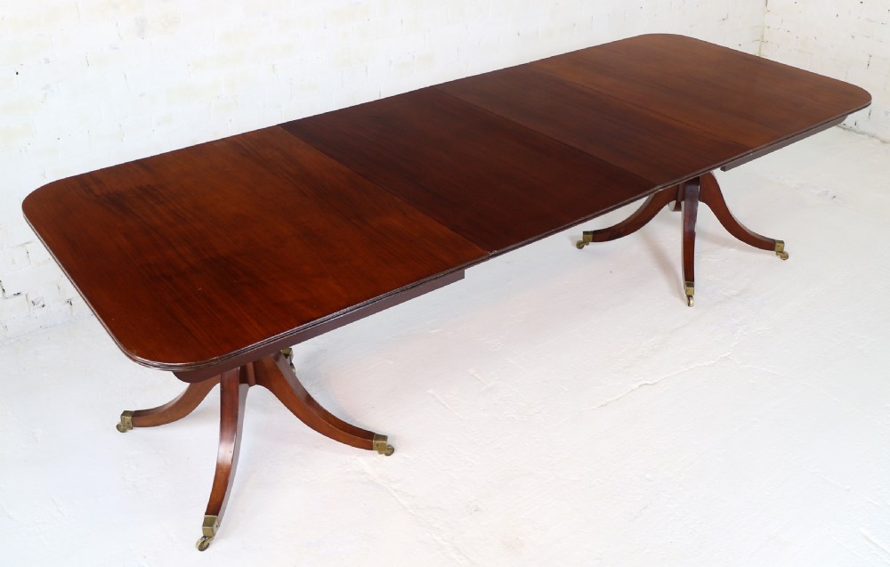 Regency & later Solid Mahogany Extending Two Pillar Dining Table View VII
