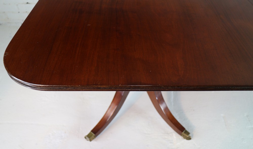 Regency & later Solid Mahogany Extending Two Pillar Dining Table View IX