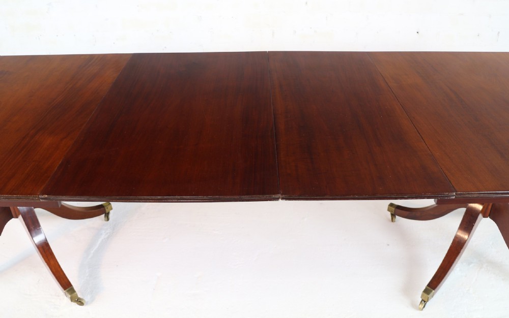 Regency & later Solid Mahogany Extending Two Pillar Dining Table View XI