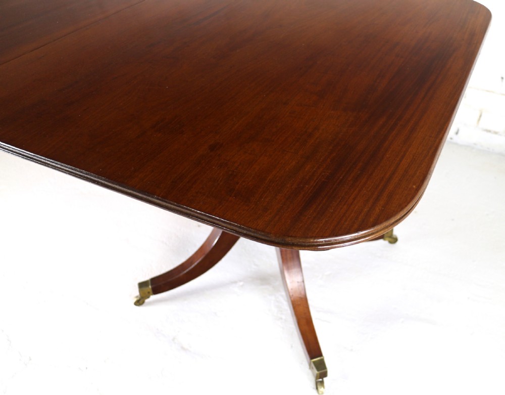 Regency & later Solid Mahogany Extending Two Pillar Dining Table View XII