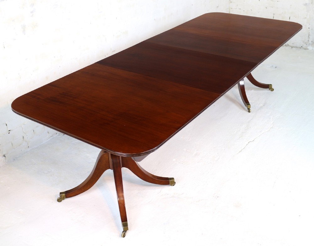 Regency & later Solid Mahogany Extending Two Pillar Dining Table View XIV