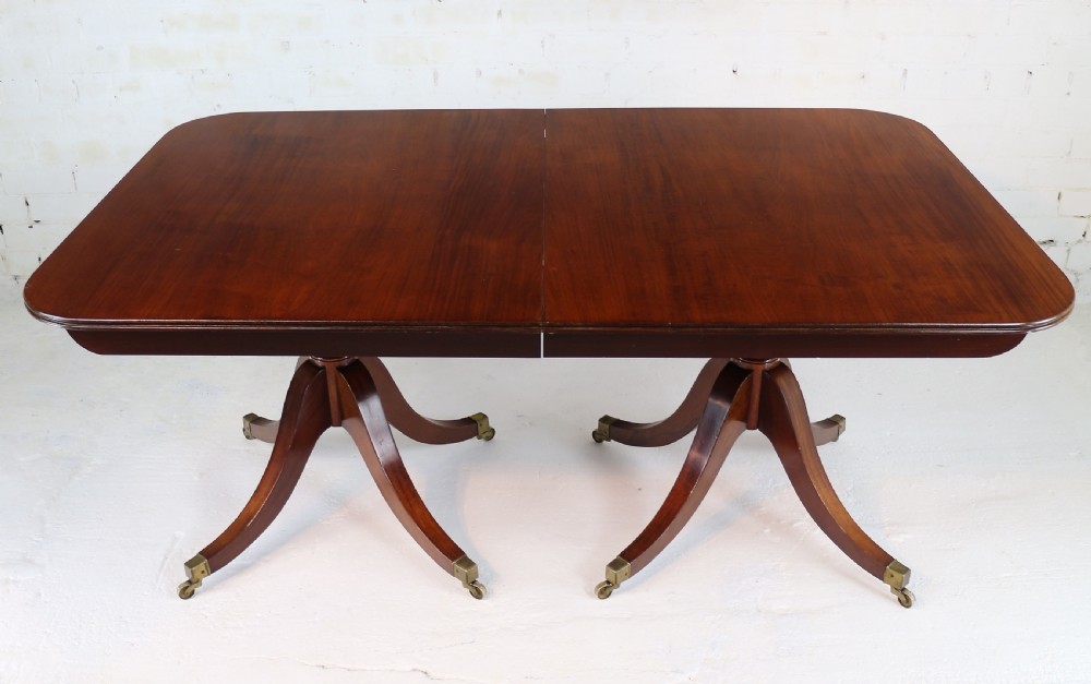 Regency & later Solid Mahogany Extending Two Pillar Dining Table View XVII