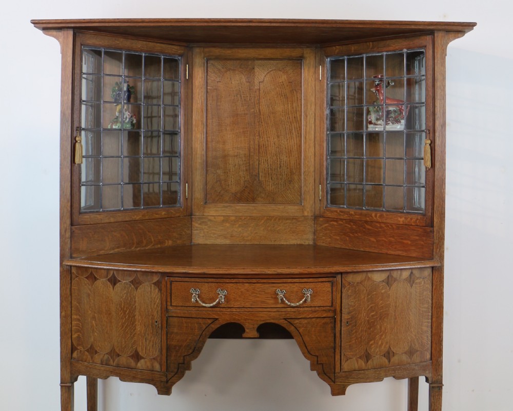 Bath Cabinet Makers Arts & Crafts Oak & Inlaid Sideboard Cabinet View III