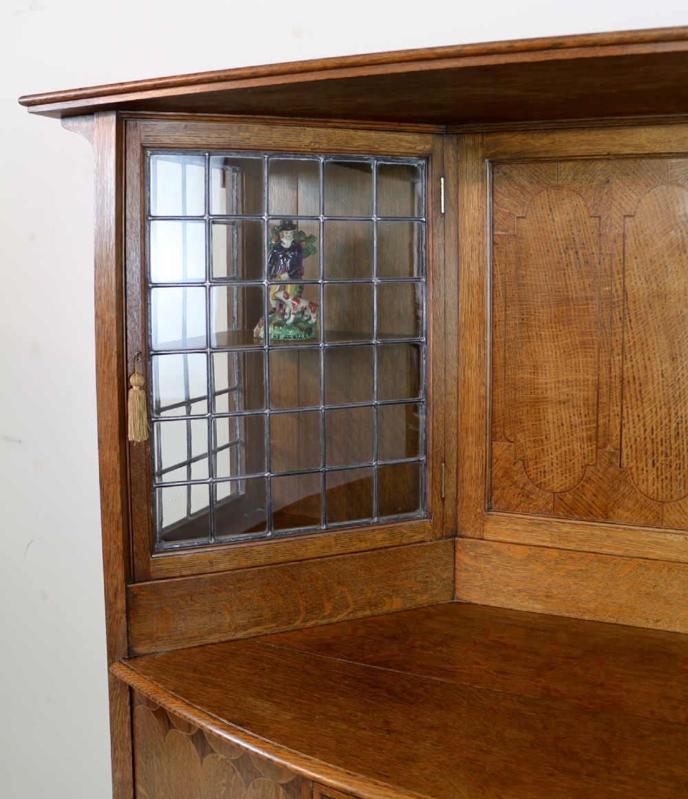 Bath Cabinet Makers Arts & Crafts Oak & Inlaid Sideboard Cabinet View IV