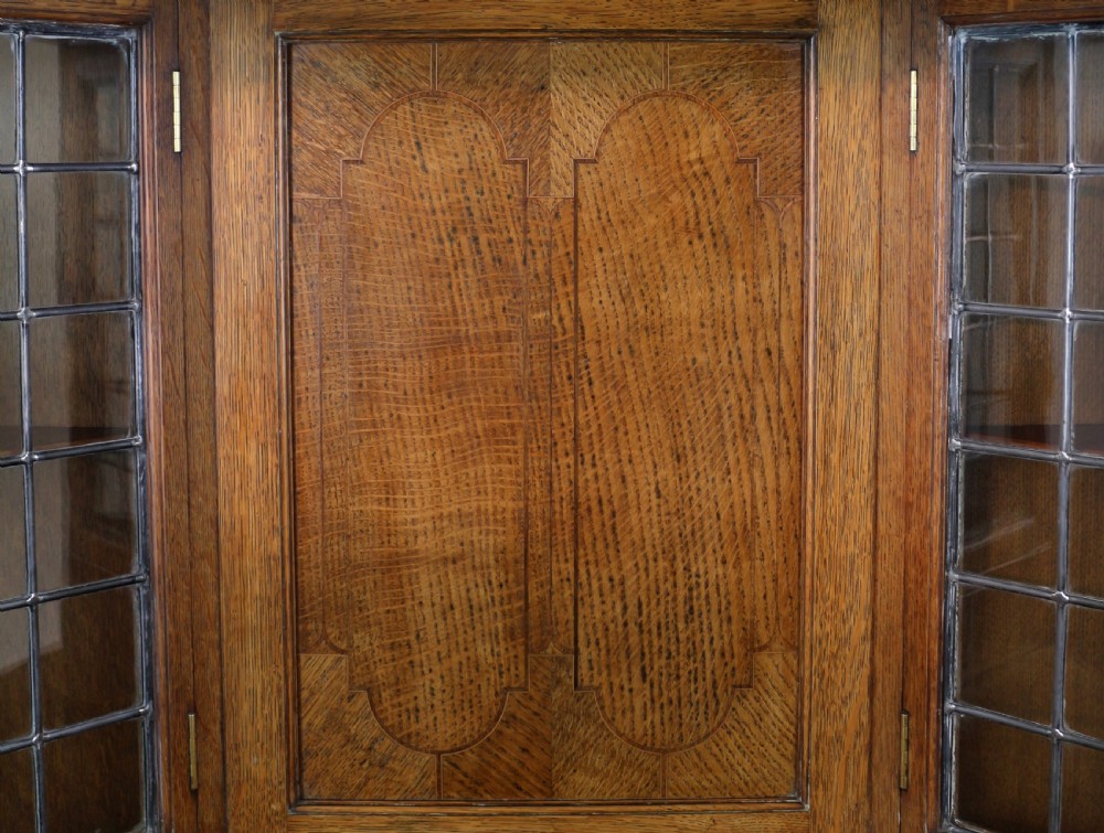 Bath Cabinet Makers Arts & Crafts Oak & Inlaid Sideboard Cabinet View VII