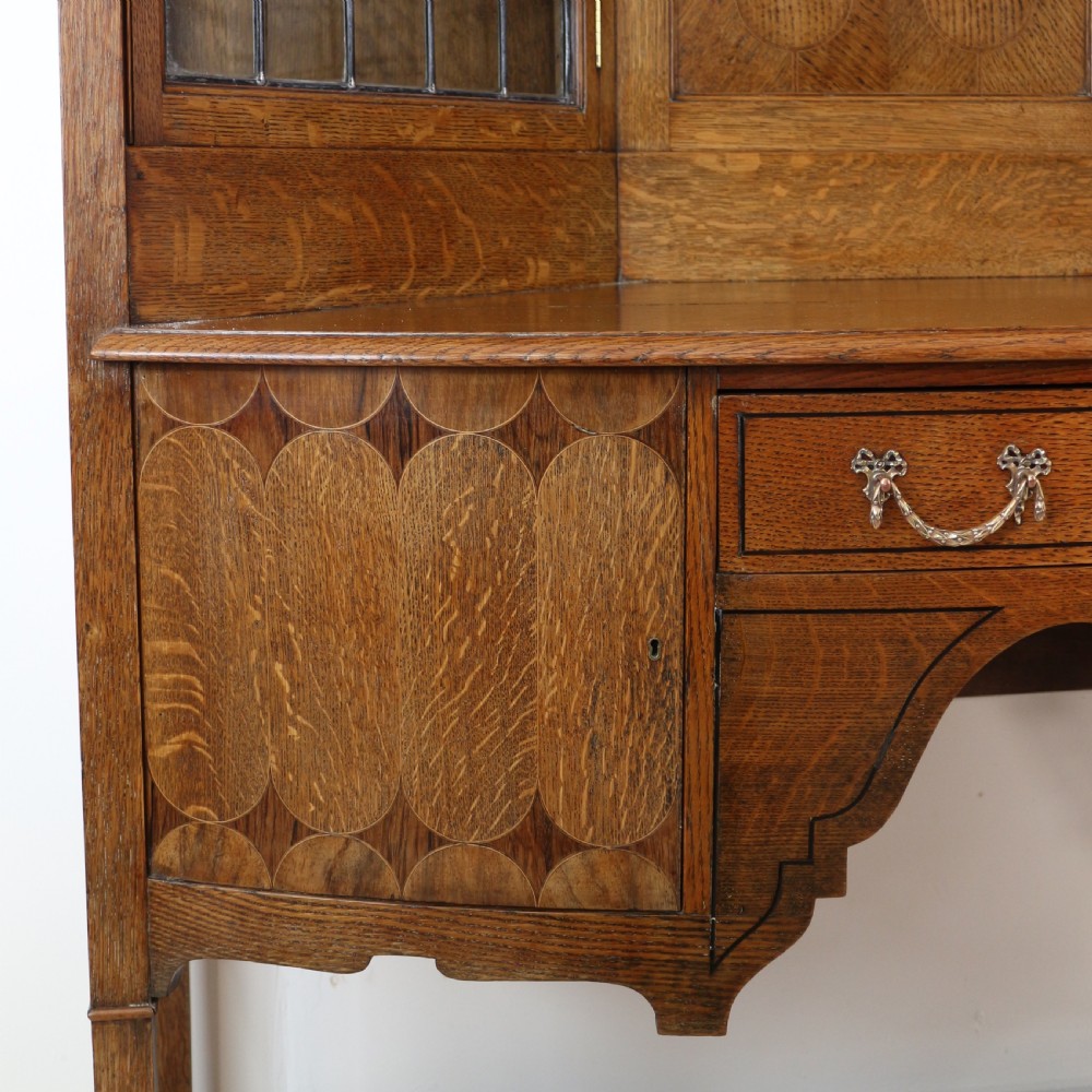 Bath Cabinet Makers Arts & Crafts Oak & Inlaid Sideboard Cabinet View X