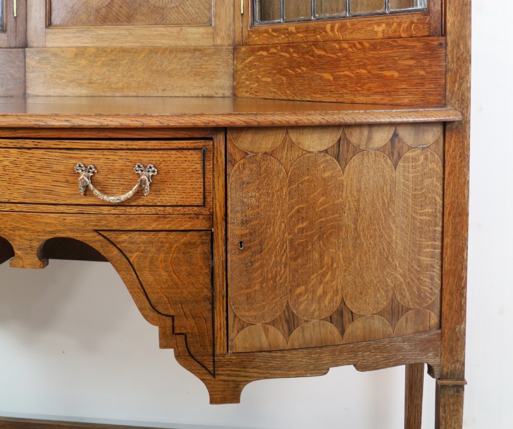 Bath Cabinet Makers Arts & Crafts Oak & Inlaid Sideboard Cabinet View XI
