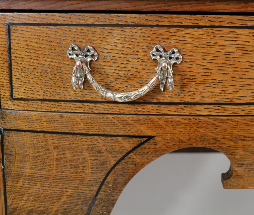 Bath Cabinet Makers Arts & Crafts Oak & Inlaid Sideboard Cabinet View XII