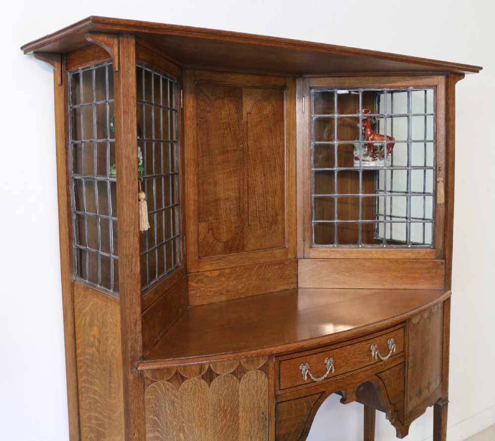 Bath Cabinet Makers Arts & Crafts Oak & Inlaid Sideboard Cabinet View XIV