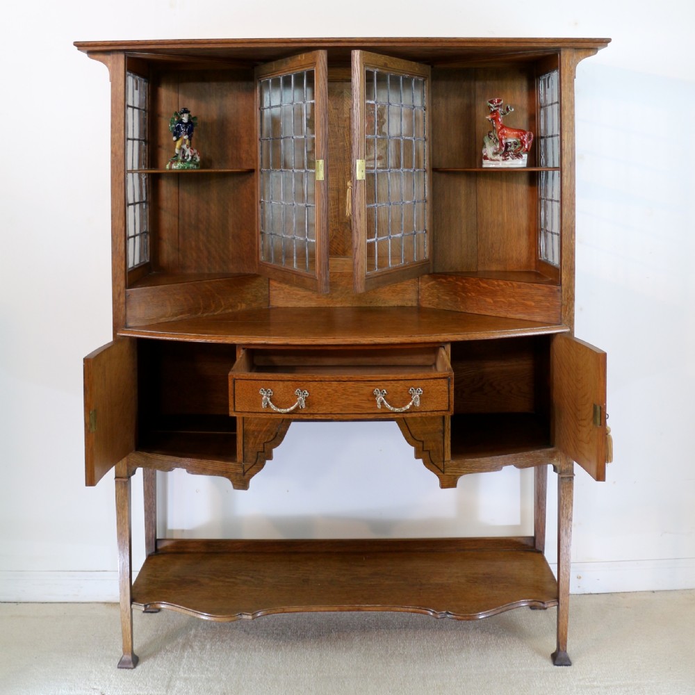 Bath Cabinet Makers Arts & Crafts Oak & Inlaid Sideboard Cabinet View XVI