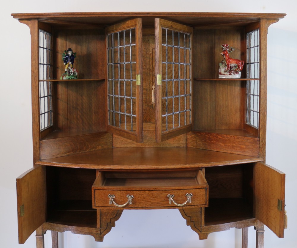 Bath Cabinet Makers Arts & Crafts Oak & Inlaid Sideboard Cabinet View XVII