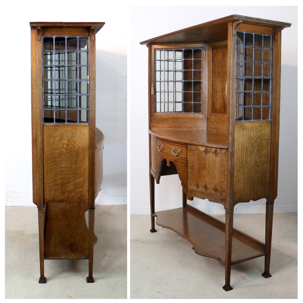 Bath Cabinet Makers Arts & Crafts Oak & Inlaid Sideboard Cabinet View XIX