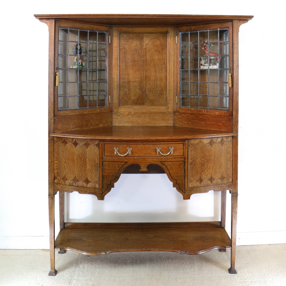 Bath Cabinet Makers Arts & Crafts Oak & Inlaid Sideboard Cabinet