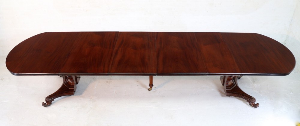 William IV Mahogany Extending Pedestal Dining Table & 4 Leaves, seats 14-16 View IV
