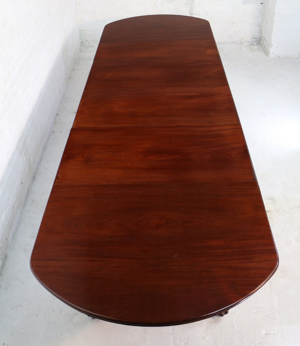William IV Mahogany Extending Pedestal Dining Table & 4 Leaves, seats 14-16 View VII