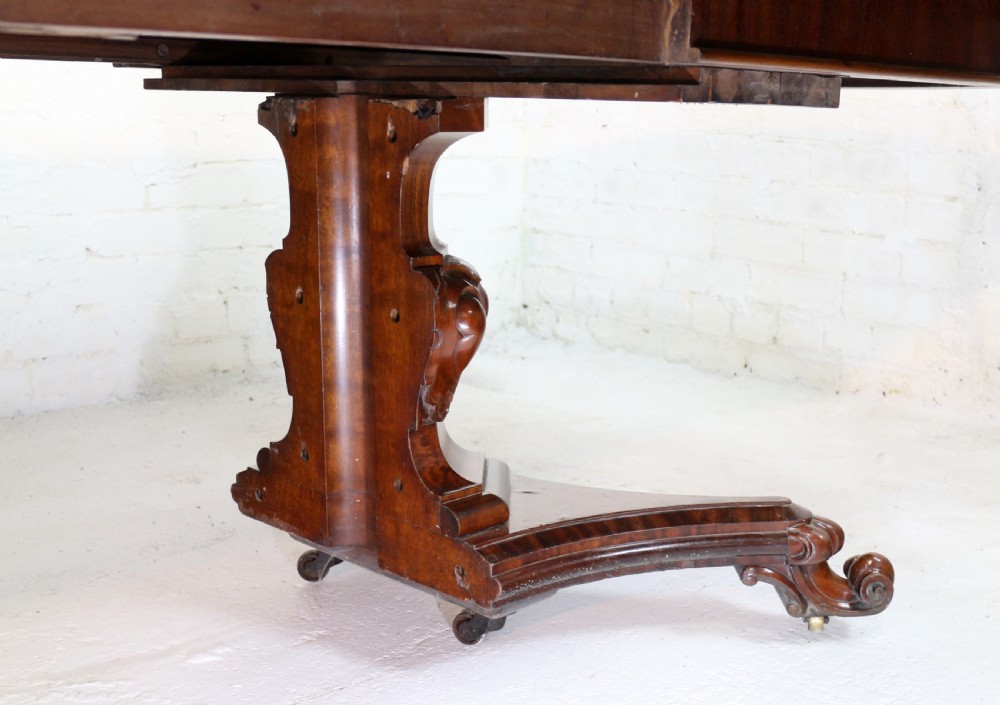 William IV Mahogany Extending Pedestal Dining Table & 4 Leaves, seats 14-16 View IX