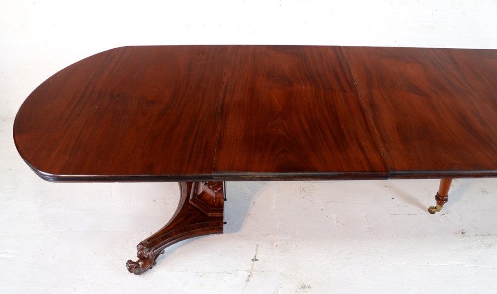 William IV Mahogany Extending Pedestal Dining Table & 4 Leaves, seats 14-16 View XI