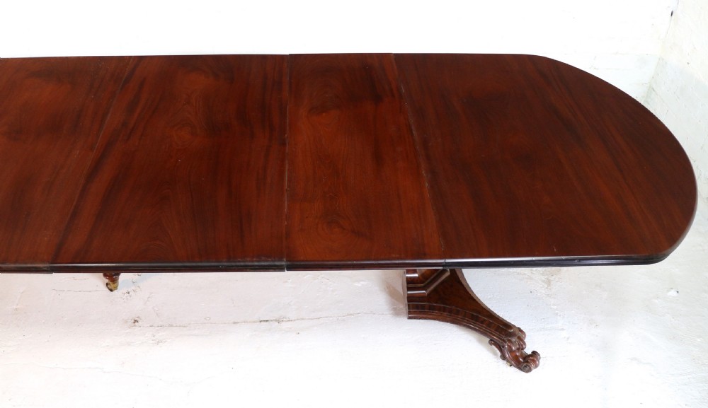 William IV Mahogany Extending Pedestal Dining Table & 4 Leaves, seats 14-16 View XII