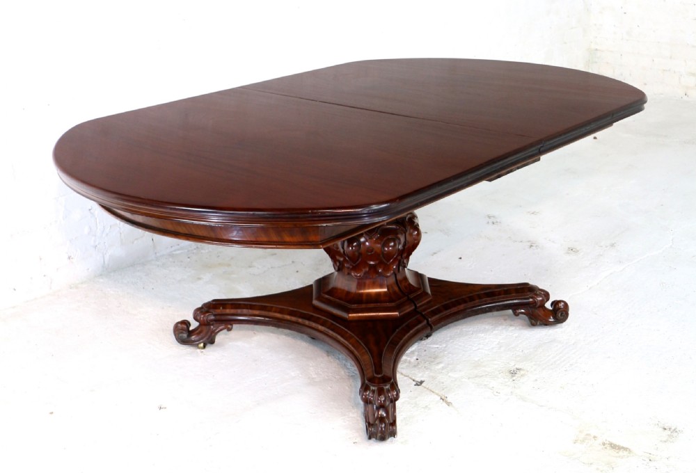 William IV Mahogany Extending Pedestal Dining Table & 4 Leaves, seats 14-16 View XV