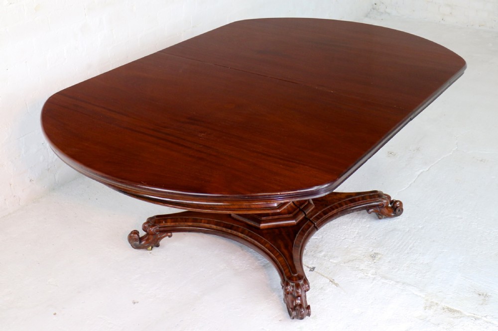 William IV Mahogany Extending Pedestal Dining Table & 4 Leaves, seats 14-16 View XVI