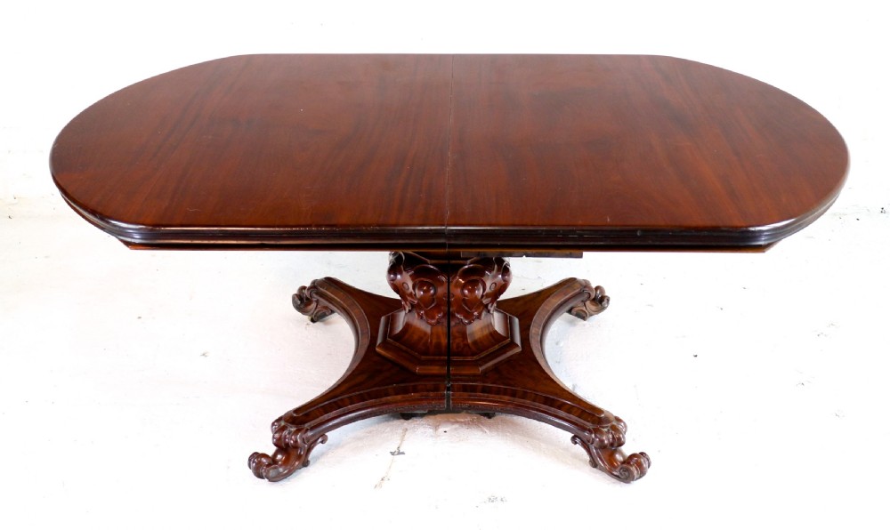 William IV Mahogany Extending Pedestal Dining Table & 4 Leaves, seats 14-16 View XVII