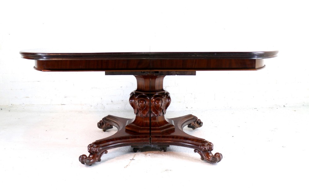 William IV Mahogany Extending Pedestal Dining Table & 4 Leaves, seats 14-16 View XIX