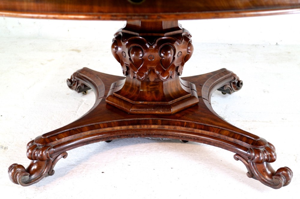 William IV Mahogany Extending Pedestal Dining Table & 4 Leaves, seats 14-16 View XXI