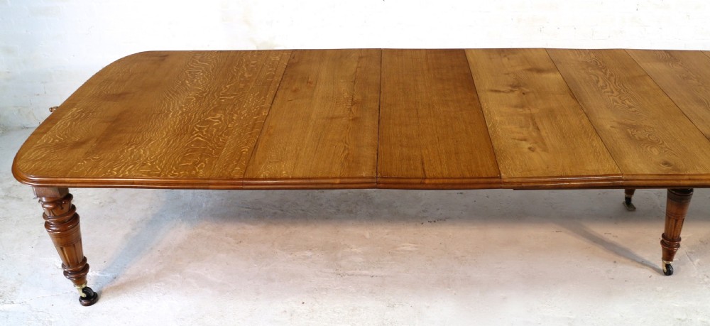 Victorian Oak Extending Dining Table & 8 Leaves, 18ft, seats 20 View VIII