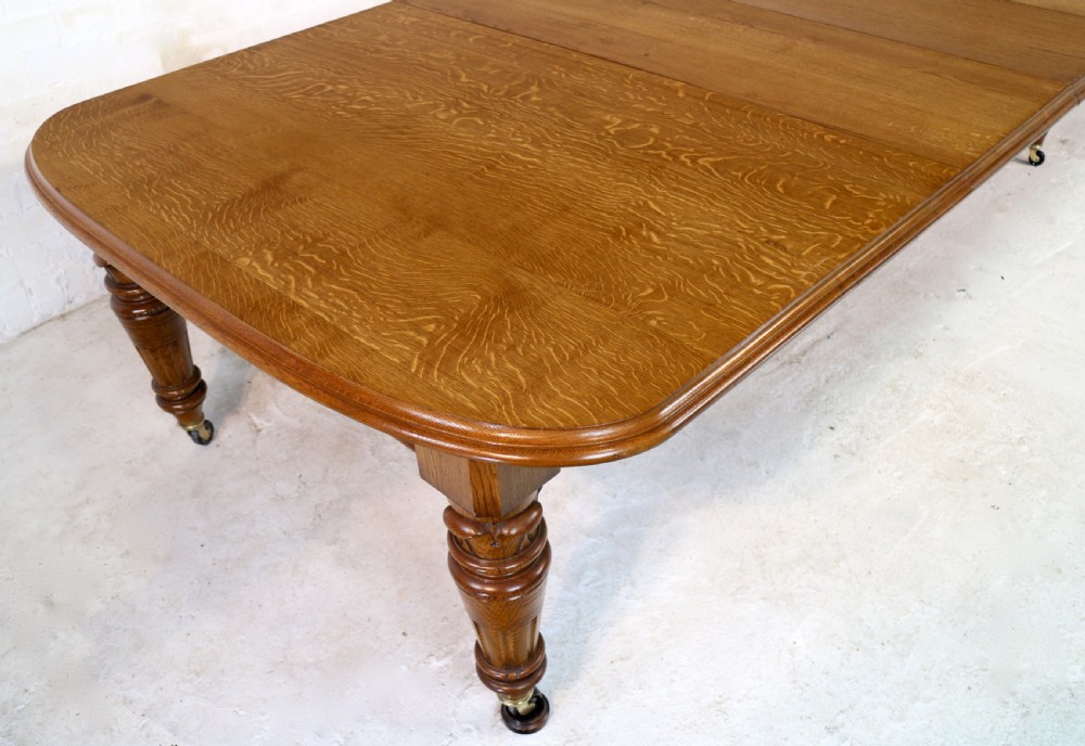Victorian Oak Extending Dining Table & 8 Leaves, 18ft, seats 20 View IX