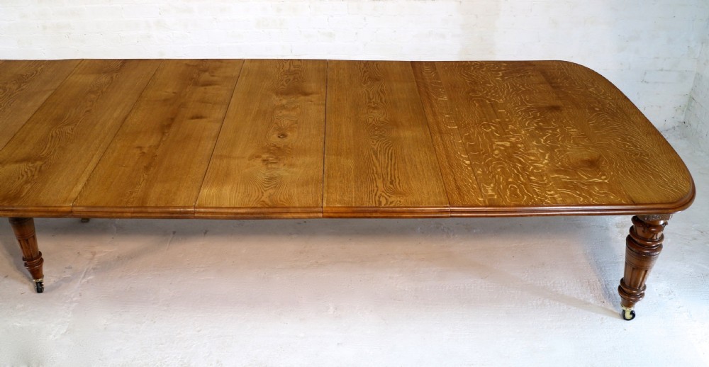 Victorian Oak Extending Dining Table & 8 Leaves, 18ft, seats 20 View X