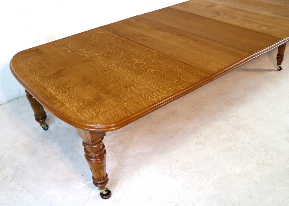Victorian Oak Extending Dining Table & 8 Leaves, 18ft, seats 20 View XI