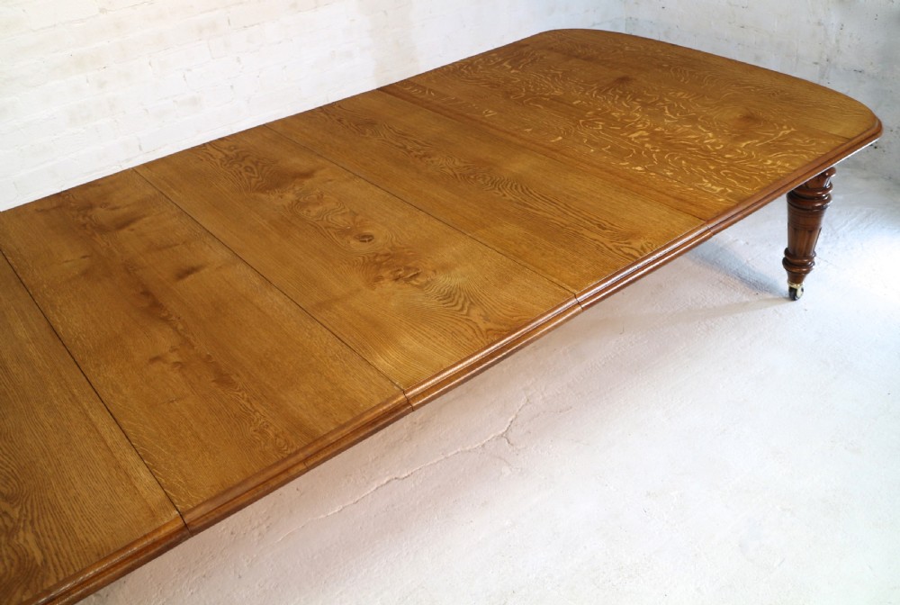Victorian Oak Extending Dining Table & 8 Leaves, 18ft, seats 20 View XII