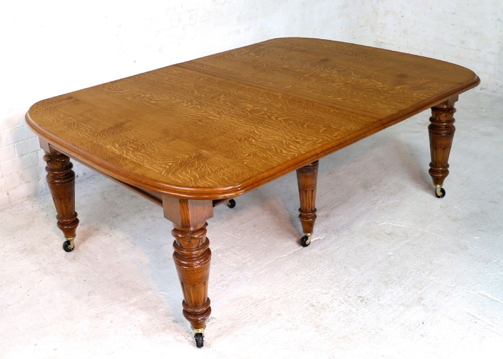 Victorian Oak Extending Dining Table & 8 Leaves, 18ft, seats 20 View XVII