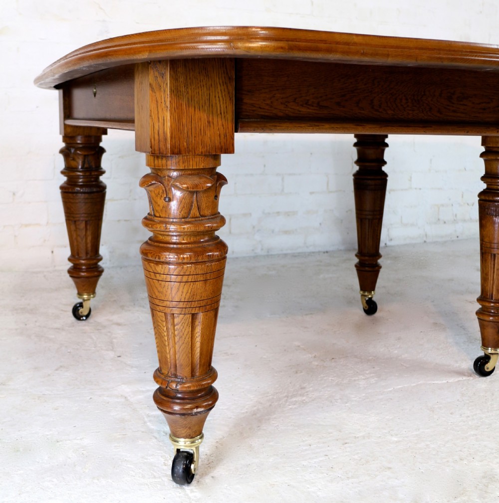 Victorian Oak Extending Dining Table & 8 Leaves, 18ft, seats 20 View XXI