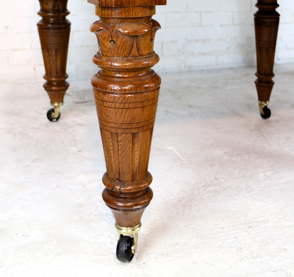 Victorian Oak Extending Dining Table & 8 Leaves, 18ft, seats 20 View XXII
