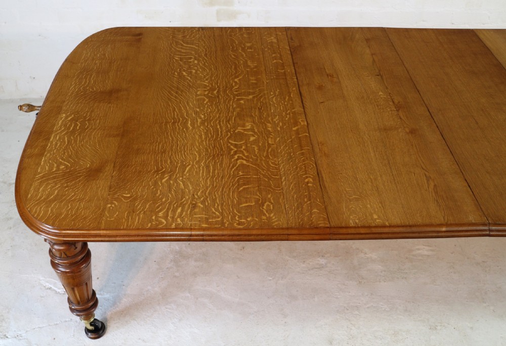 Victorian Oak Extending Dining Table & 8 Leaves, 18ft, seats 20 View XXIII
