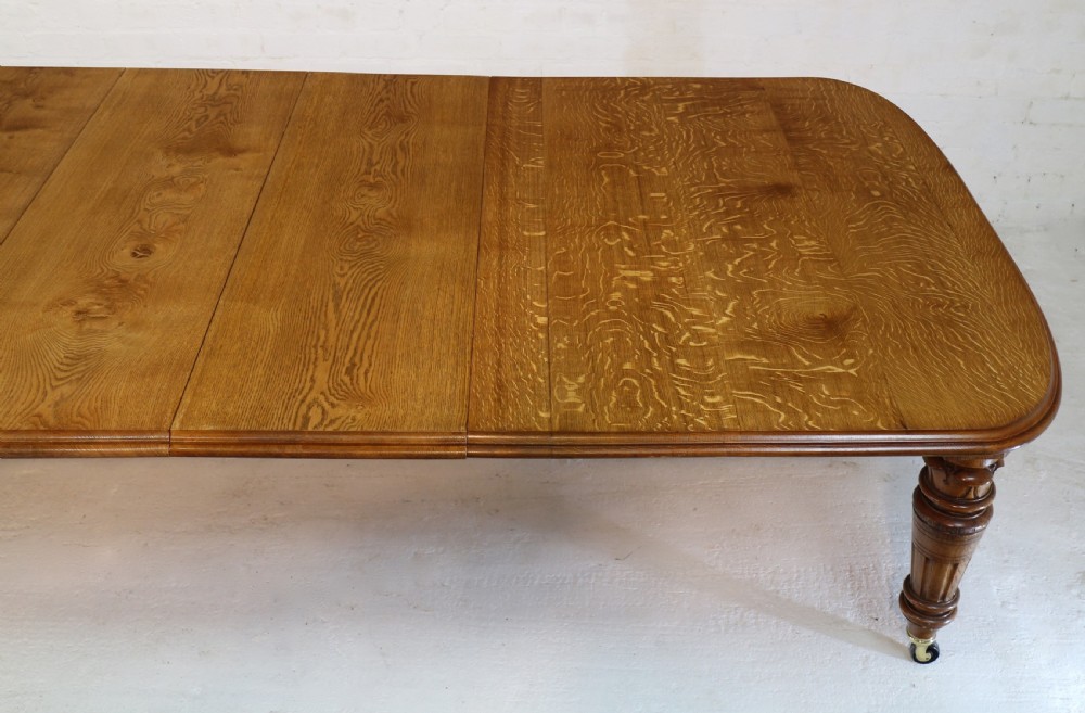 Victorian Oak Extending Dining Table & 8 Leaves, 18ft, seats 20 View XXVI