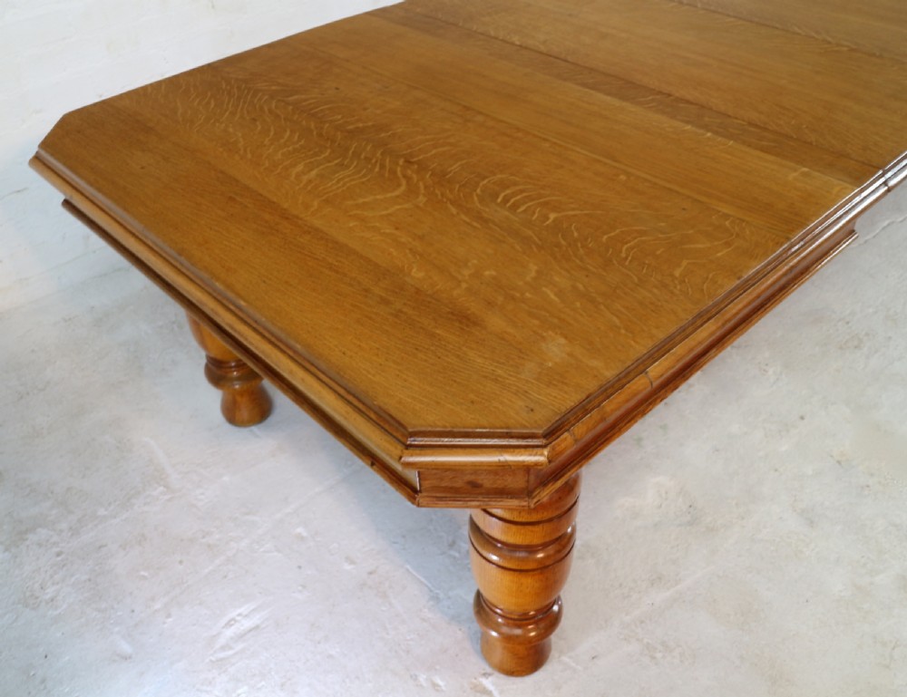 Victorian Oak Extending Dining Table & 4 Leaves, 12ft/seats 14 View XII