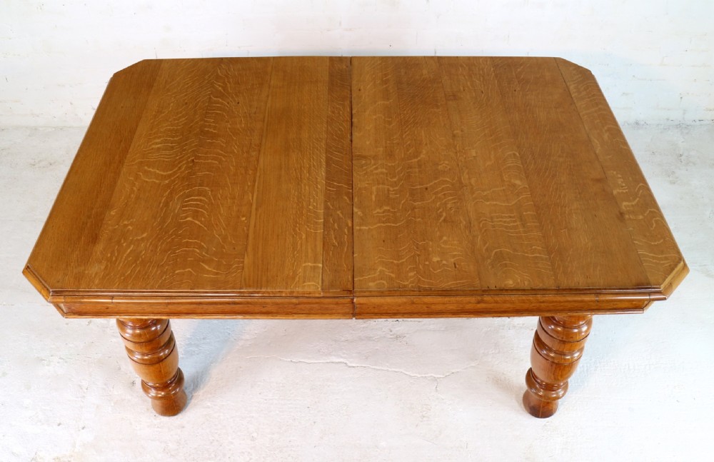 Victorian Oak Extending Dining Table & 4 Leaves, 12ft/seats 14 View XXI