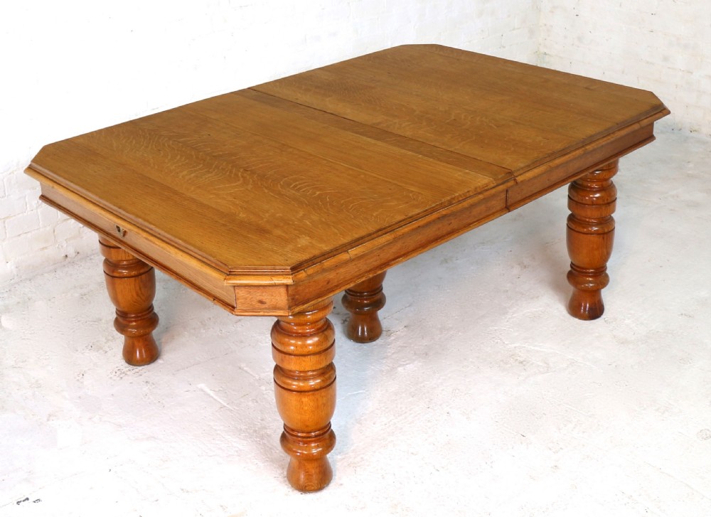 Victorian Oak Extending Dining Table & 4 Leaves, 12ft/seats 14 View XXII