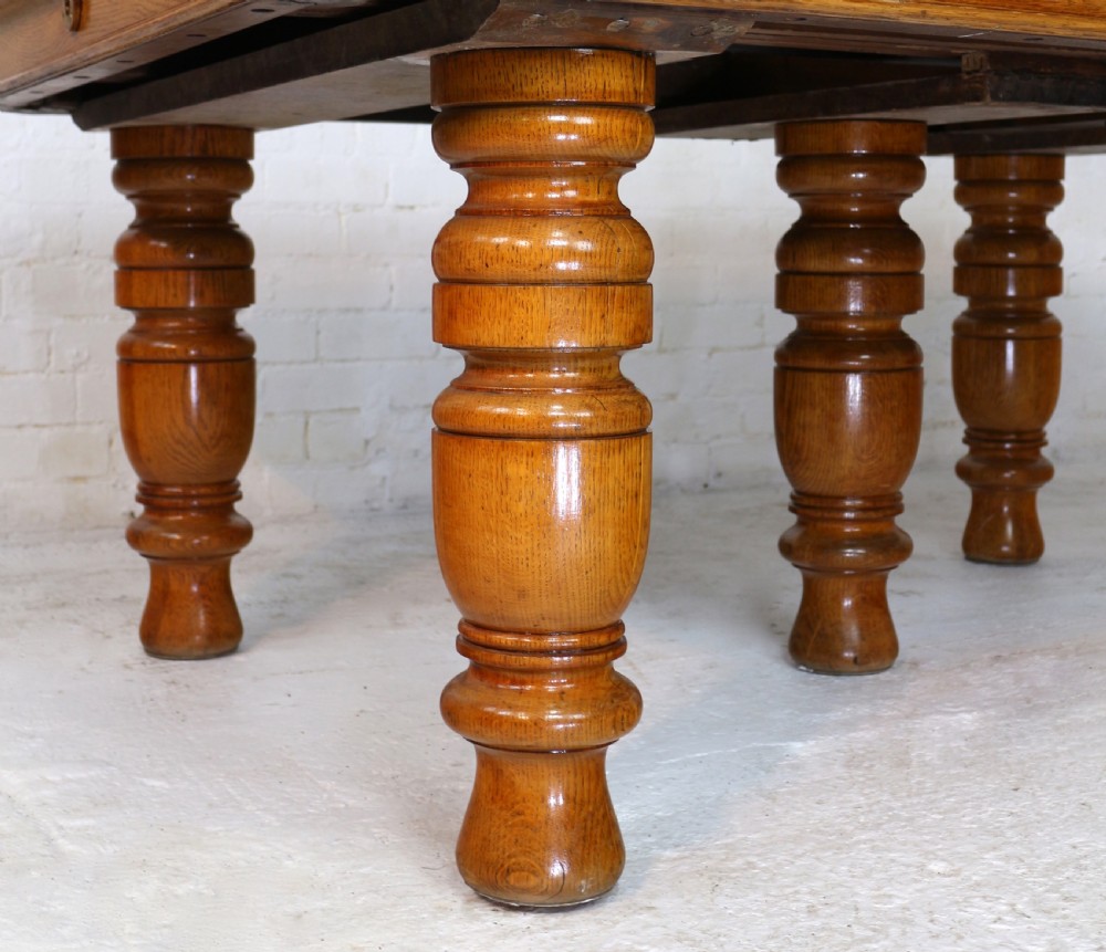 Victorian Oak Extending Dining Table & 4 Leaves, 12ft/seats 14 View XXIII