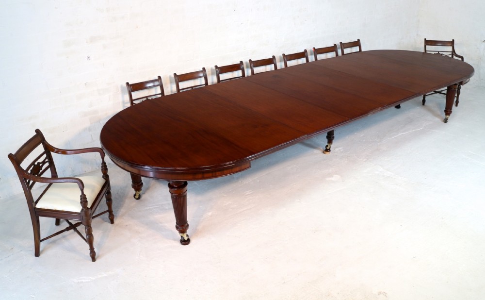 Edwards & Roberts Military Campaign Extending Mahogany Dining Table