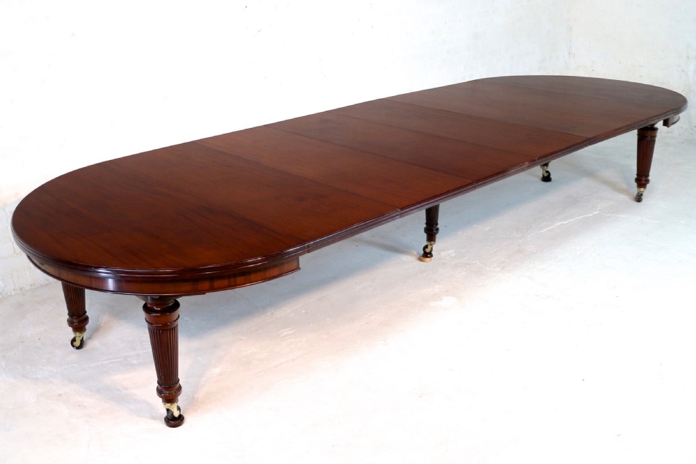 Edwards & Roberts Military Campaign Extending Mahogany Dining Table View IV